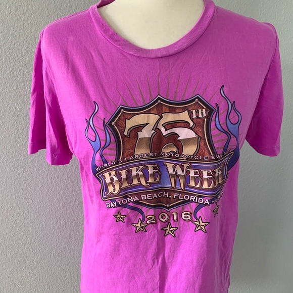 Bike Week Tops Nwt Pinkpurple Daytona Bike Week Tee Shirt Sz M